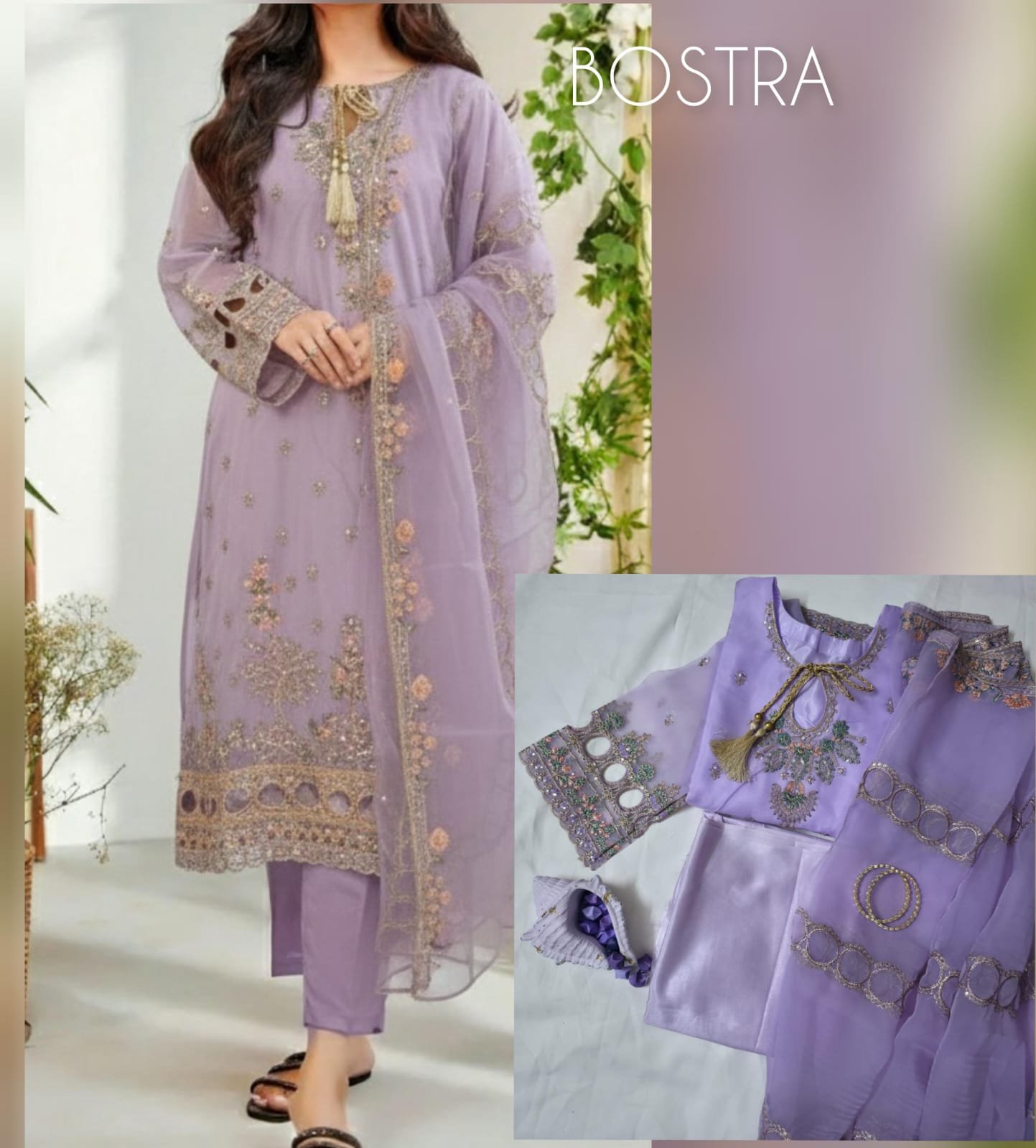 Organza with Embroidery and Zari work 203