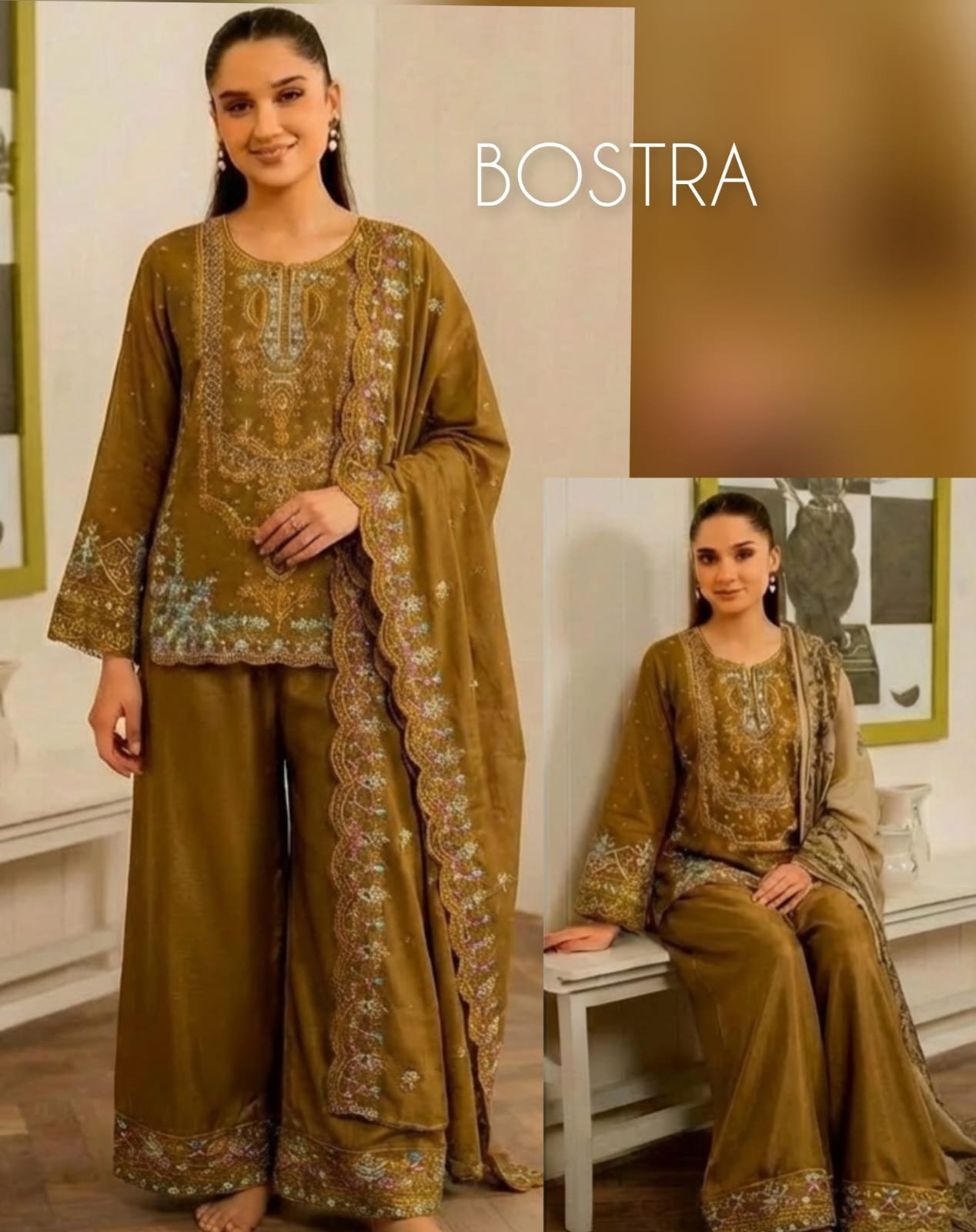 Faux georgette with four pcs set- 602