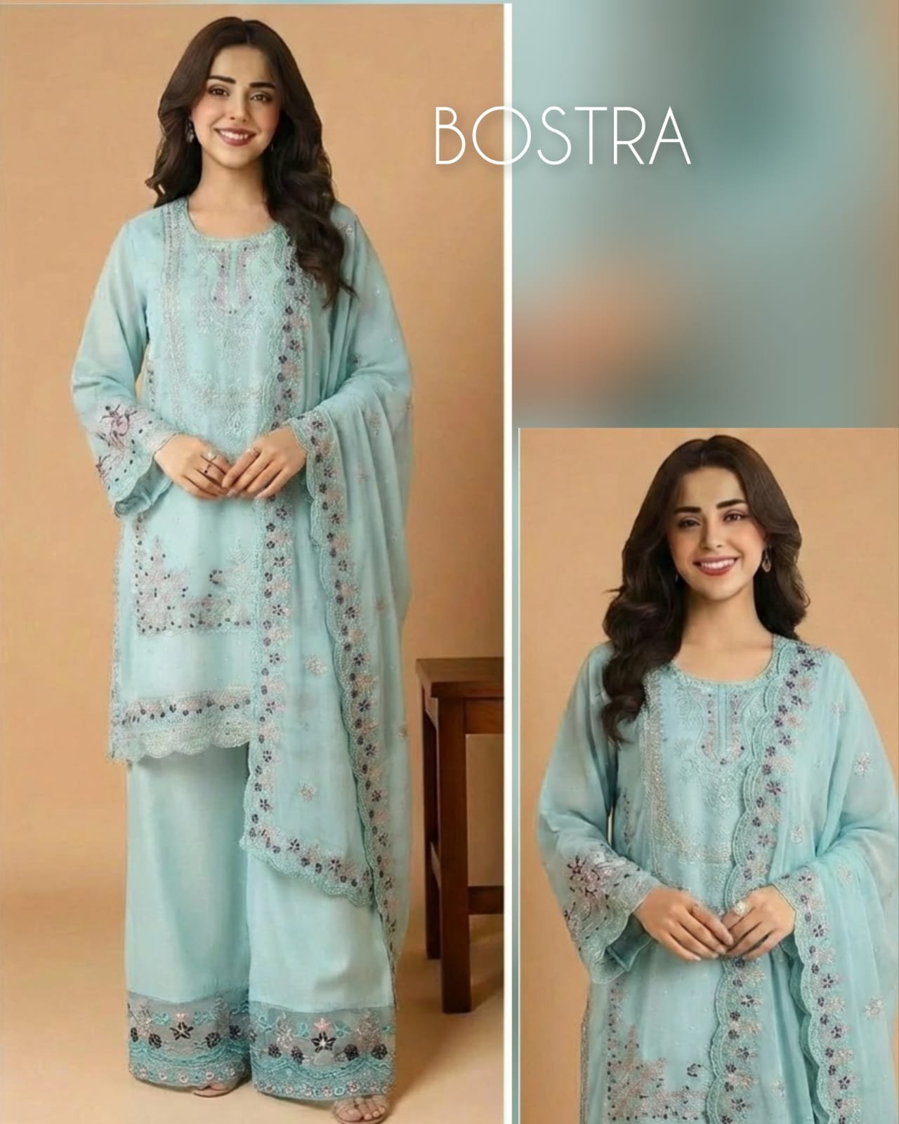 Faux georgette with four pcs set- 603